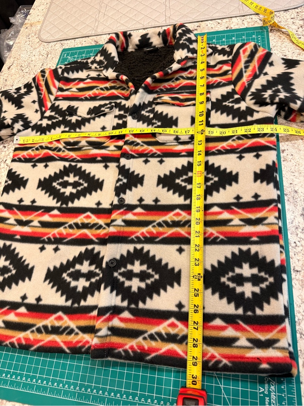 Original Deluxe Supply Southwestern Sherpa Lined Fleece Shacket Jacket M - Picture 4 of 10